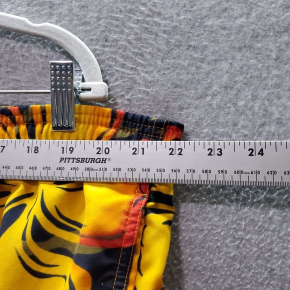 Speedo Men‎ Swim Trunks 2XL Yellow Floral Hawaiian Cargo Pocket 8.5" Inseam - Picture 2 of 8